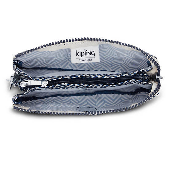 Kipling Creativity Large Printed Pouch Väska Blå Vita | SE 1122ZU